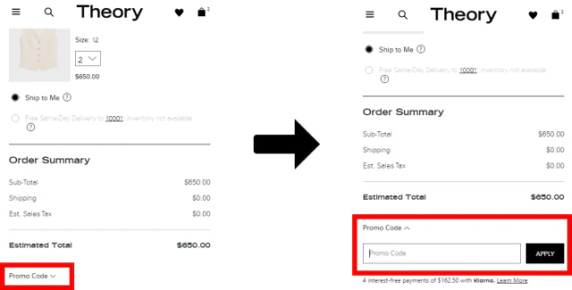 띠어리 블랙프라이데이 할인코드 사용 방법