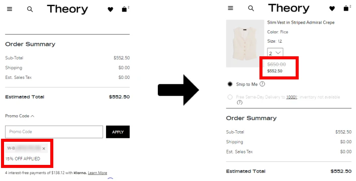 띠어리 블랙프라이데이 할인코드 사용 방법